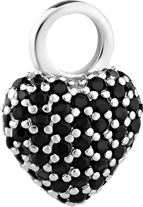 Signature Eternal Heart Mini Pendant, från Charlotte Bonde STHLM, i färgen Silver/ Black Spinel.