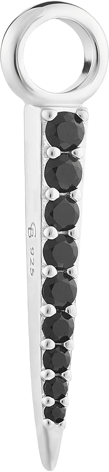 Signature Petite Spike Pendant, från Charlotte Bonde STHLM, i färgen Silver/Black Spinel.