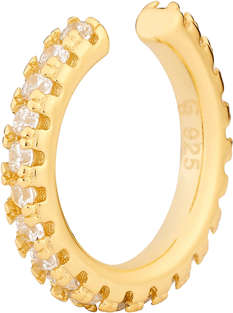 Irma Ear Cuff, från Charlotte Bonde STHLM, i färgen Gold/ Rock Crystal.