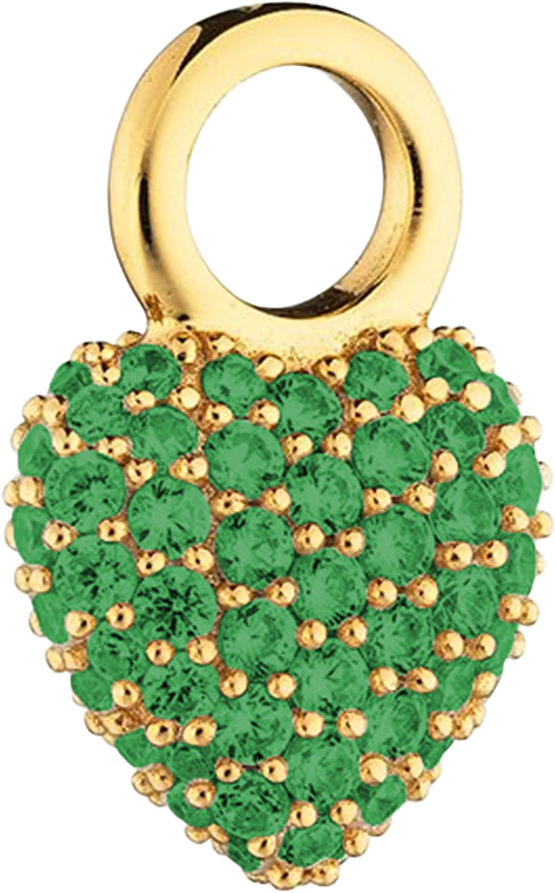 Signature Eternal Heart Mini Pendant, från Charlotte Bonde STHLM, i färgen Gold / Green Spinel.