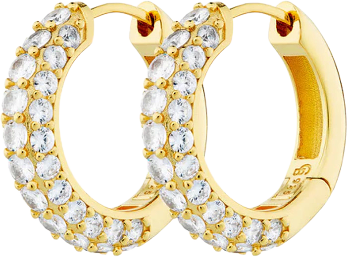 Timeless Chunky Hoops, från Charlotte Bonde STHLM, i färgen Gold/Rock Crystal.