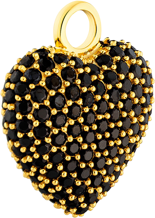 Signature Eternal Heart Pendant, från Charlotte Bonde STHLM, i färgen Gold/ Black Spinel.