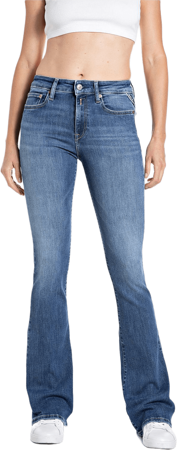 Joella Flared Bootcut Jeans, från Replay, i färgen Medium Blue.
