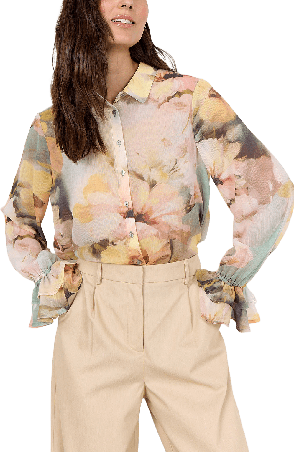 Sc-Carmen 1 Shirt, från Soyaconcept, i färgen Bok Choy Combi.