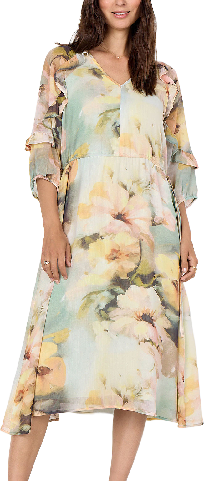 Sc-Carmen 2 Dress, från Soyaconcept, i färgen Bok Choy Combi.