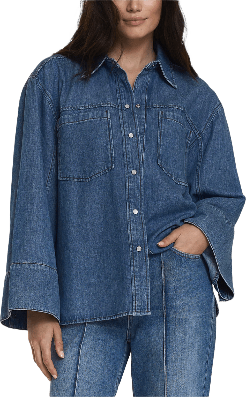 Shari Denim Shirt, från Twist & Tango, i färgen Deep Blue Wash.