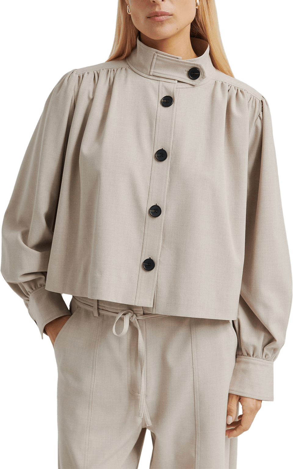 Zoie Jacket, från Second Female, i färgen Light Beige Melange.
