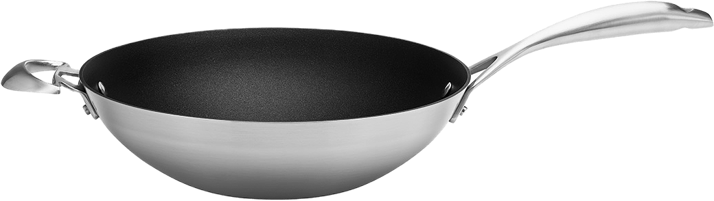 Wokpanna 32 cm, från Scanpan, i färgen Rostfri.