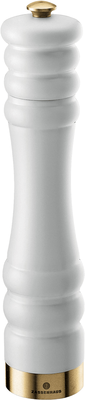 Saltkvarn matt vit/guld 25 cm, från Zassenhaus, i färgen Vit.
