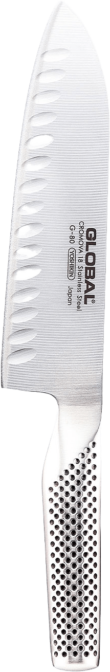 Santokukniv olivslipad 18 cm, från Global, i färgen Rostfri.