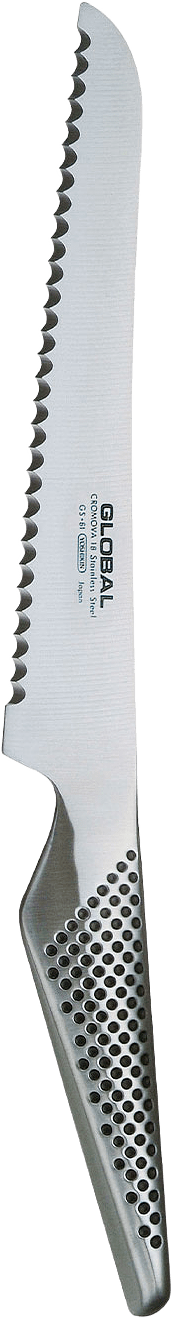 Brödkniv tandad 16 cm, från Global, i färgen Rostfri.