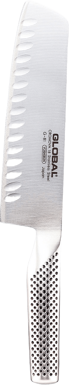 Grönsakshacka olivslipad 18 cm, från Global, i färgen Rostfri.