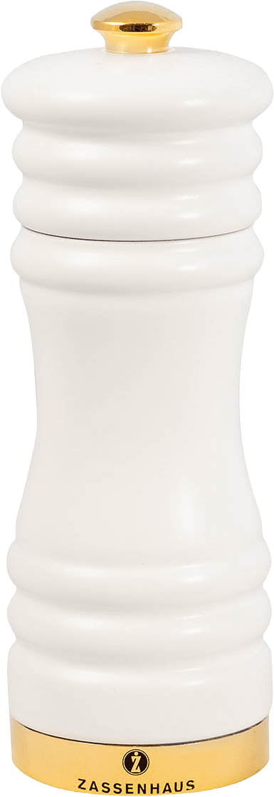 Saltkvarn matt vit/guld 15 cm, från Zassenhaus, i färgen Vit.