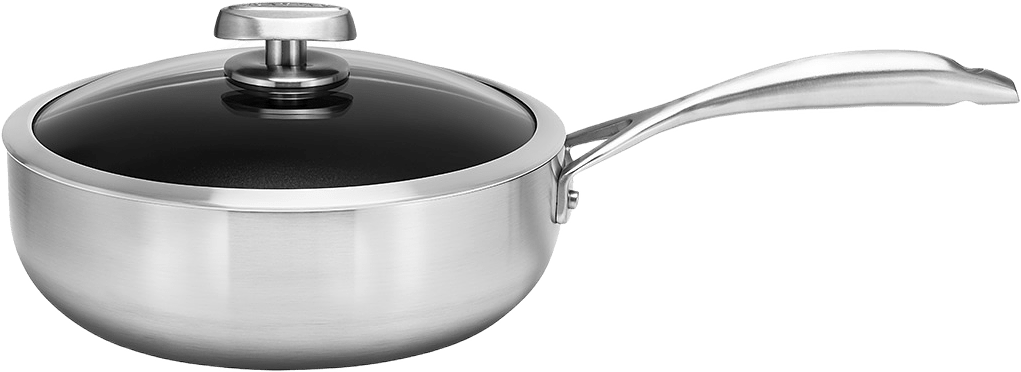 Traktörpanna djup med lock 26 cm, från Scanpan, i färgen Rostfri.