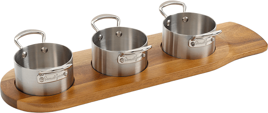 Minigrytset i 3 delar 9 cm, från Samuel Groves, i färgen Rostfri.