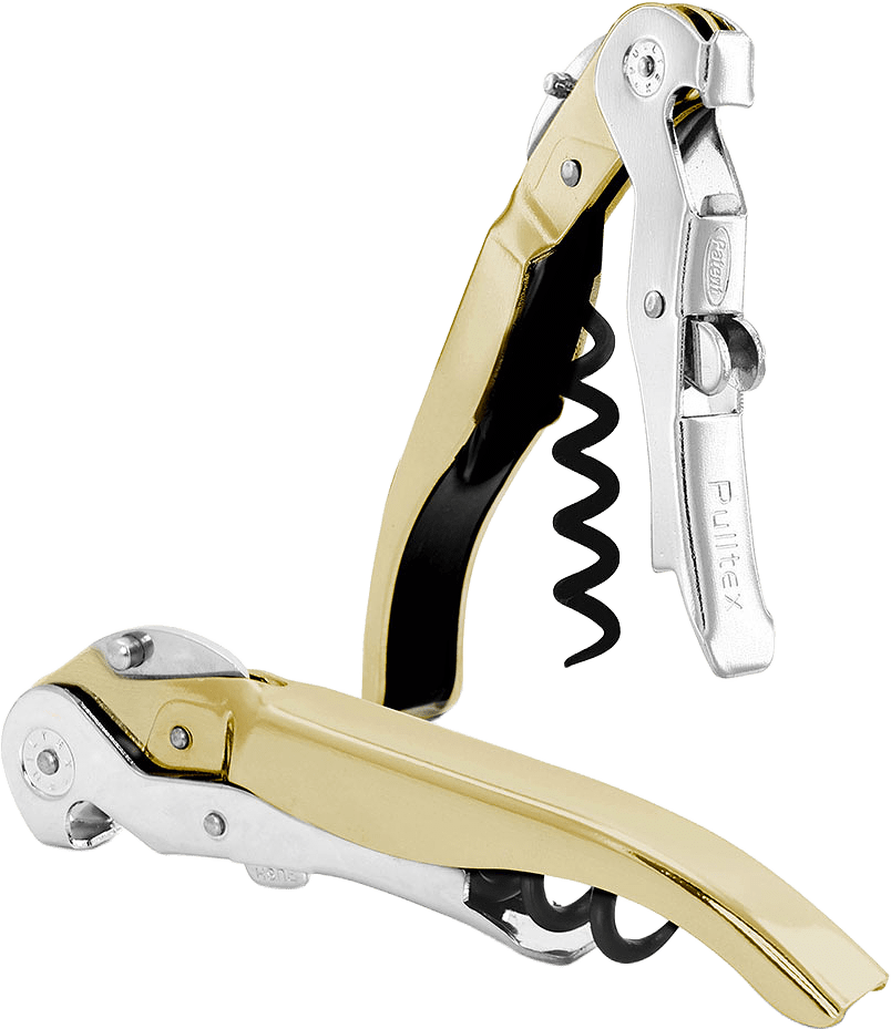 Vinöppnare Clickcut guld, från Pulltex, i färgen Guld.