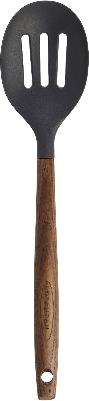 Perforerad Sked Silicon, från Scanpan, i färgen Natur/Svart.