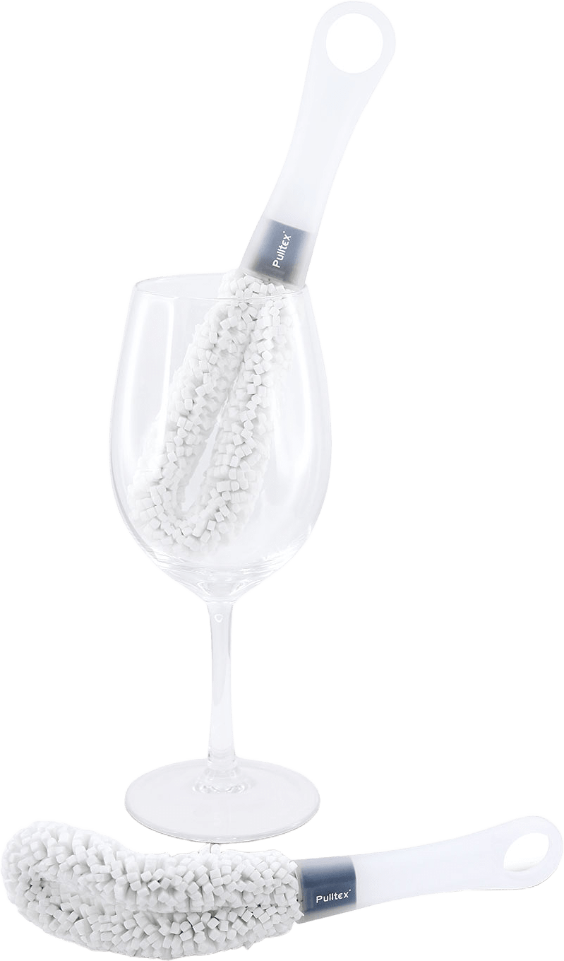 Vinglasborste med handtag, från Pulltex, i färgen Vit.