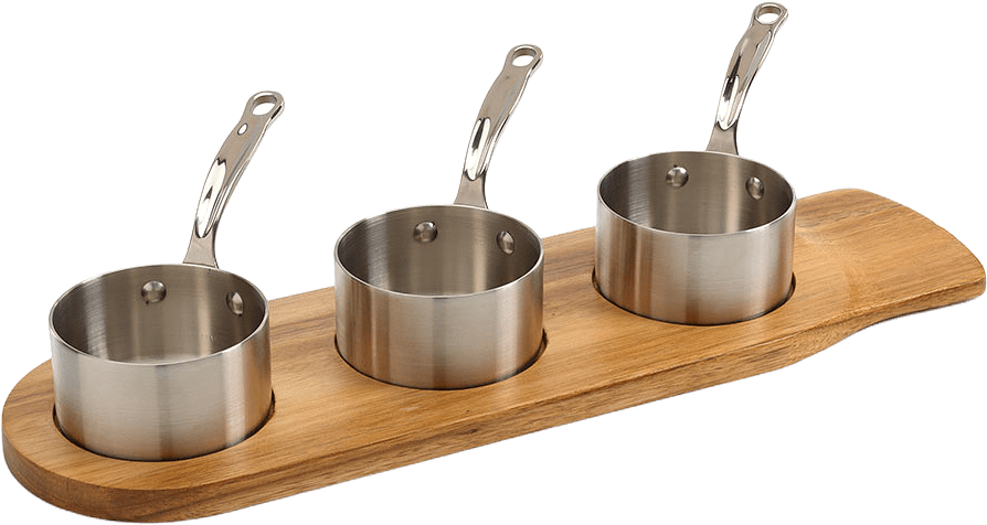 Minikastrullset i 3 delar 9 cm, från Samuel Groves, i färgen Rostfri.