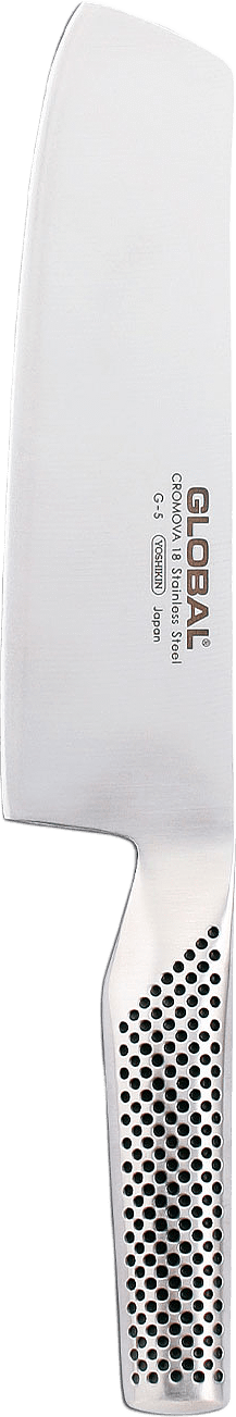 Grönsakshacka 18 cm, från Global, i färgen Rostfri.