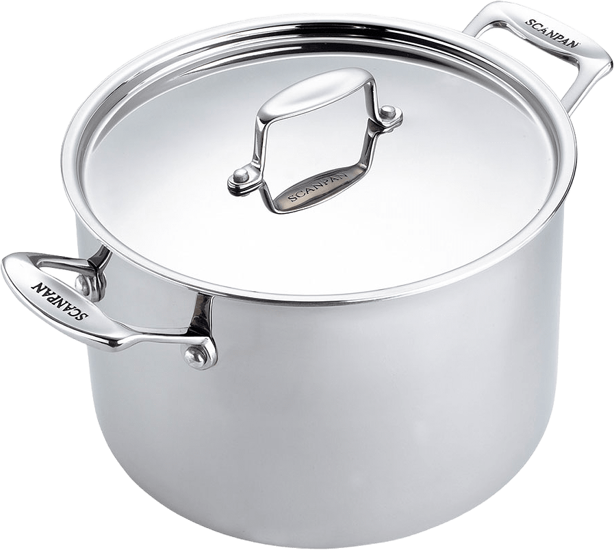 Soppgryta med lock 7,6 l, från Scanpan, i färgen Rostfri.