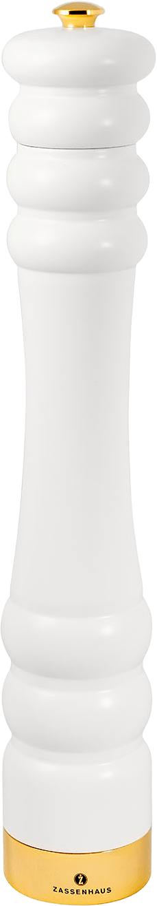Saltkvarn matt vit/guld 35 cm, från Zassenhaus, i färgen Vit.