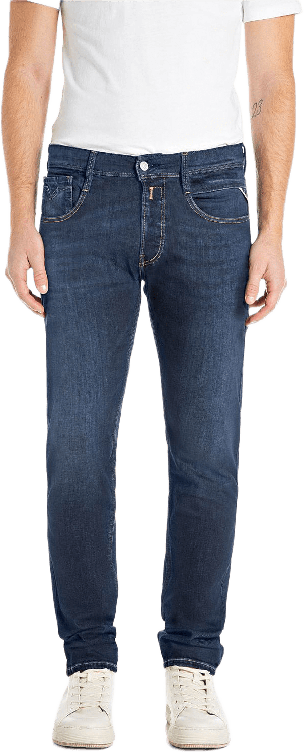 Anbass Slim Fit Jeans, från Replay, i färgen Dark Blue.