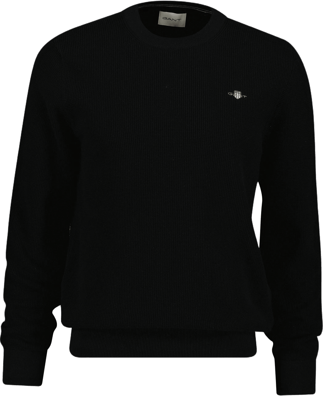 Textured Cotton Crew Neck Sweater, från GANT, i färgen Black.