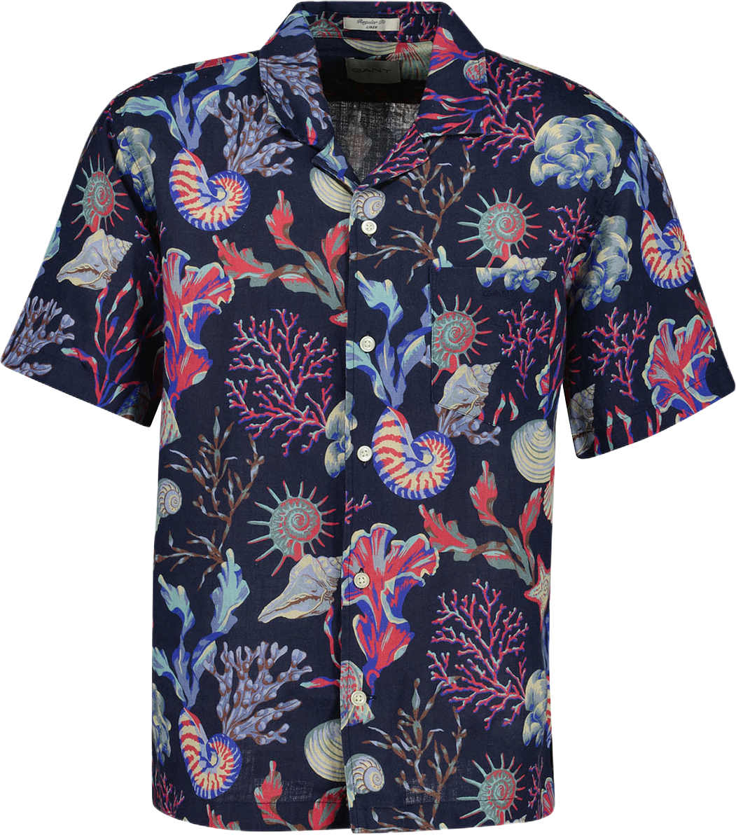 Printed Linen Shirt, från GANT, i färgen Classic Blue.