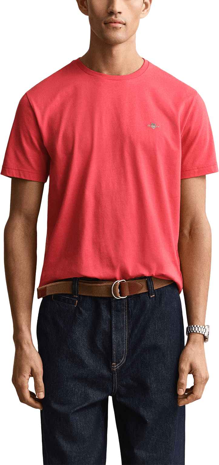 Regular Fit Shield T-Shirt, från GANT, i färgen Rose Red.
