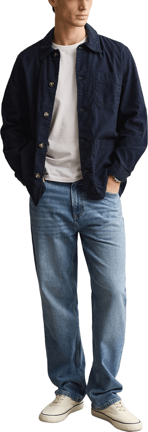 Linen Blend Overshirt, från GANT, i färgen Evening Blue.