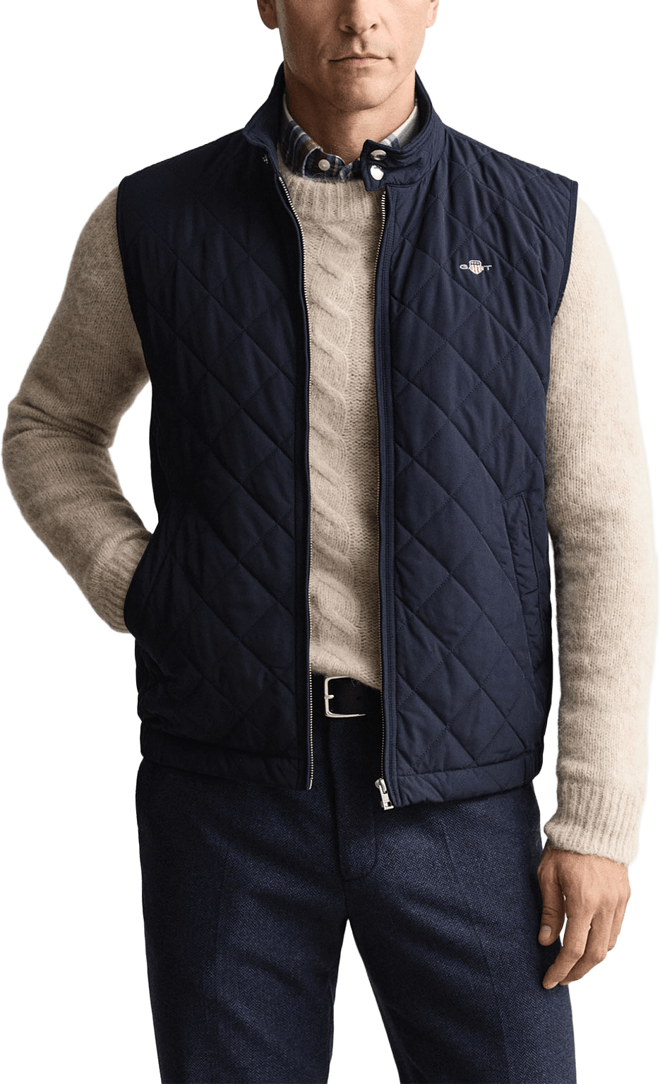 Quilted Windcheater Vest, från GANT, i färgen Evening Blue.