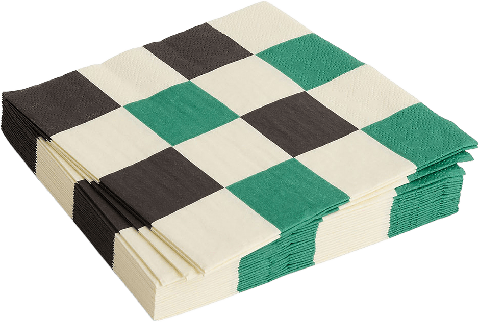 Pattern Napkins Lunch, från HAY, i färgen Off-white, Green And Black.