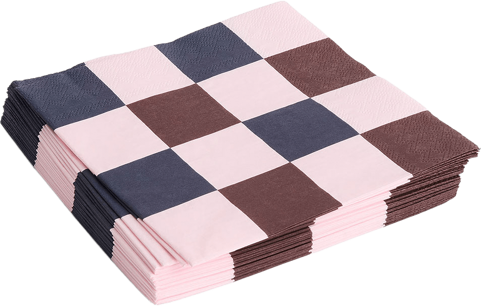 Pattern Napkins Lunch, från HAY, i färgen Light Pink, Bordeaux And Black.
