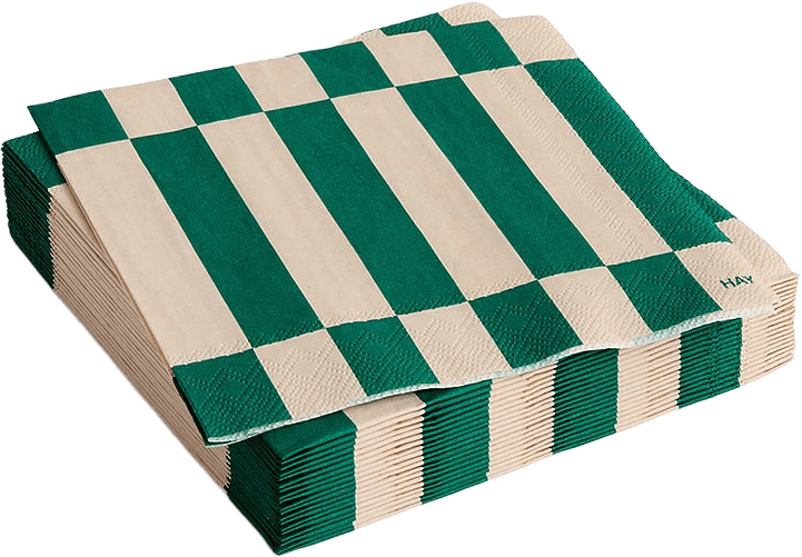 HAY Pattern Napkins 20-pack Cocktail, från HAY, i färgen Off-white And Green.