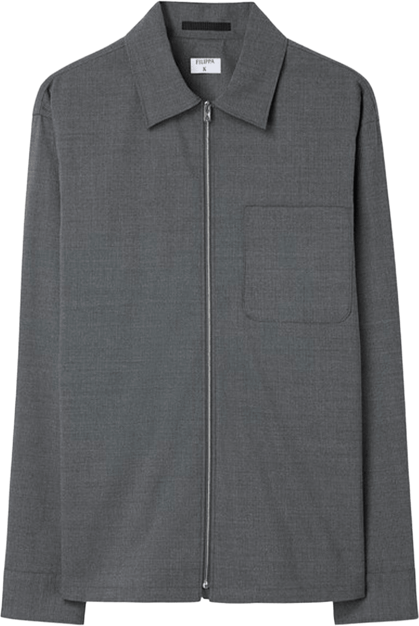 Pinstripe Track Shirt, från Filippa K, i färgen Mid Grey.