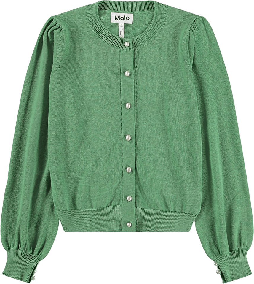 Guinevere Cardigan, från Molo, i färgen Groovy Green.