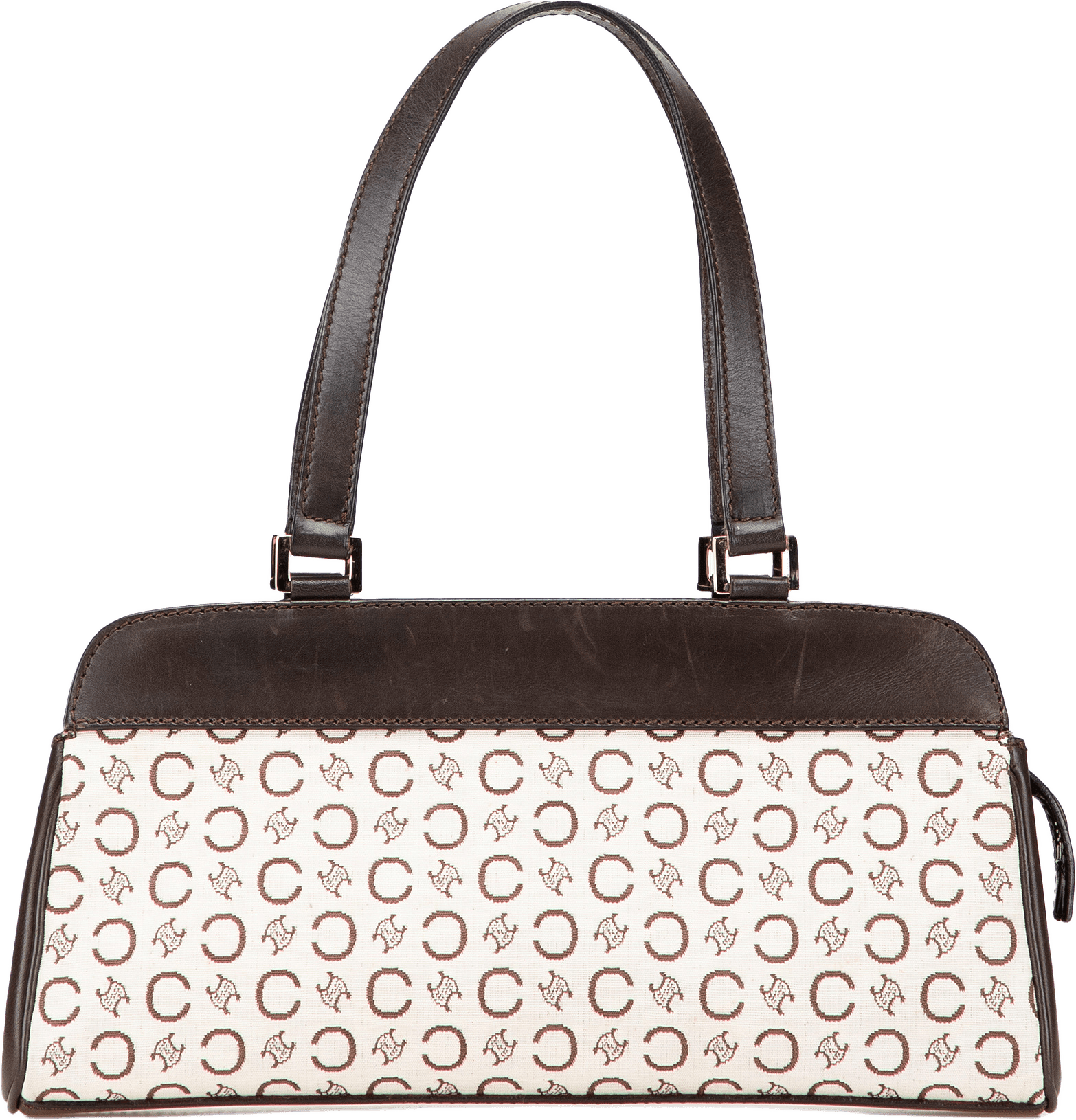 Celine C Macadam Canvas Handbag, från Luxclusif, i färgen light beige.