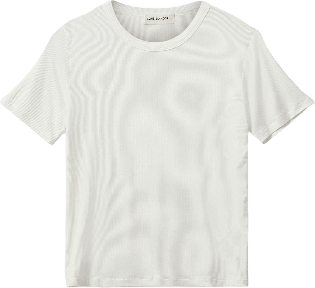 NATALIASY RIB T-SHIRT, från Sofie Schnoor, i färgen White.