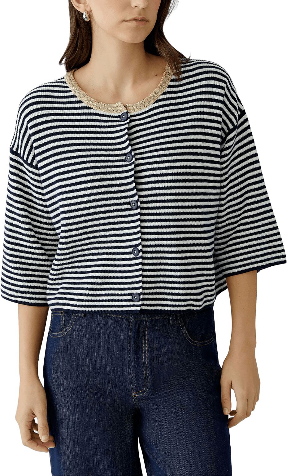 Kofta, från Oui, i färgen Dk.blue White.