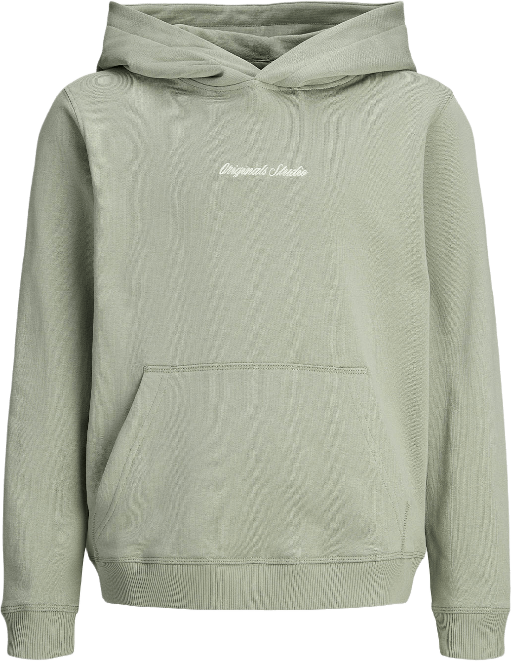 JORNORREBRO EMB SWEAT HOOD, från Jack & Jones, i färgen Seagrass.