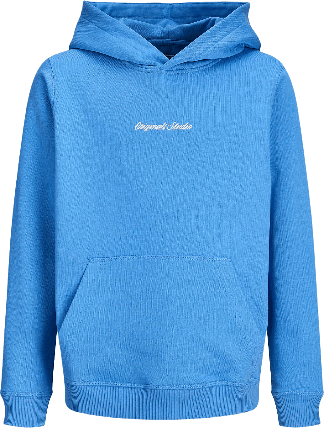 JORNORREBRO EMB SWEAT HOOD, från Jack & Jones, i färgen Marina.