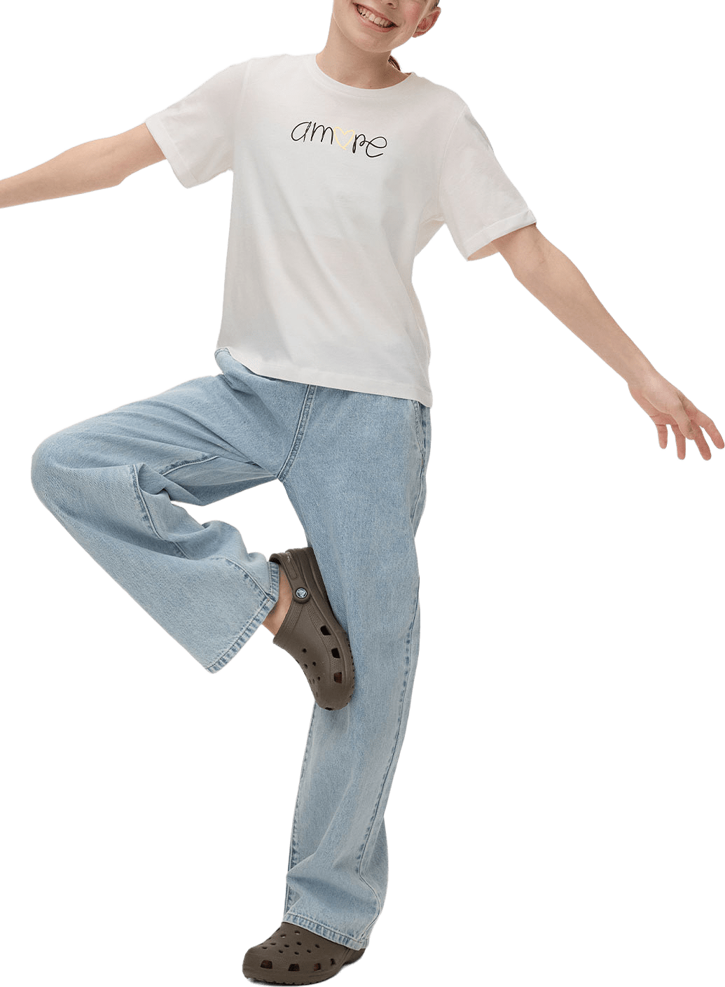 Vmikami T-shirt, från Vero Moda Girls, i färgen Snow White Amore.