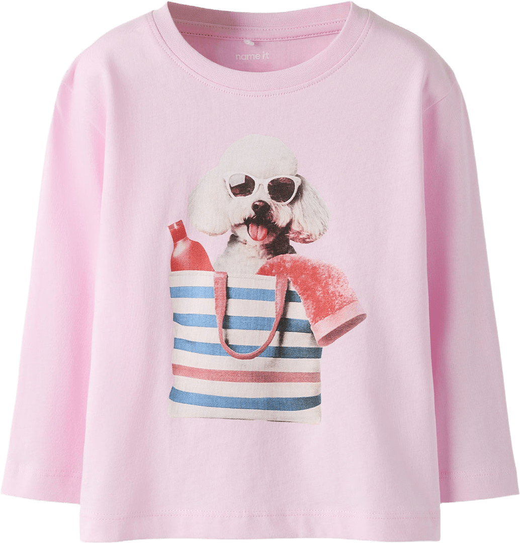 NMFVOTEA LS NREG TOP, från Name It, i färgen Pirouette Beach Poodle.