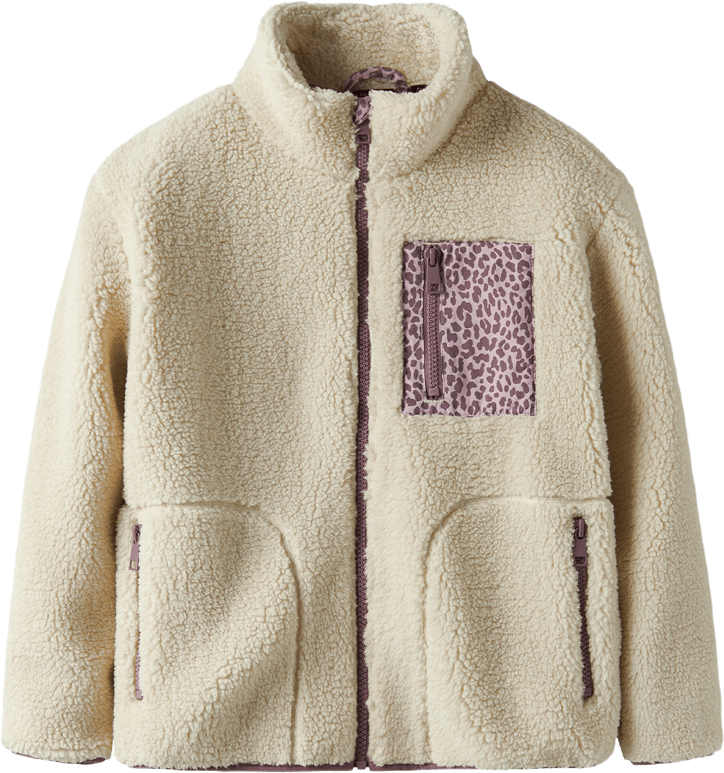 NKFMONICA TEDDY JACKET, från Name It, i färgen Fog.