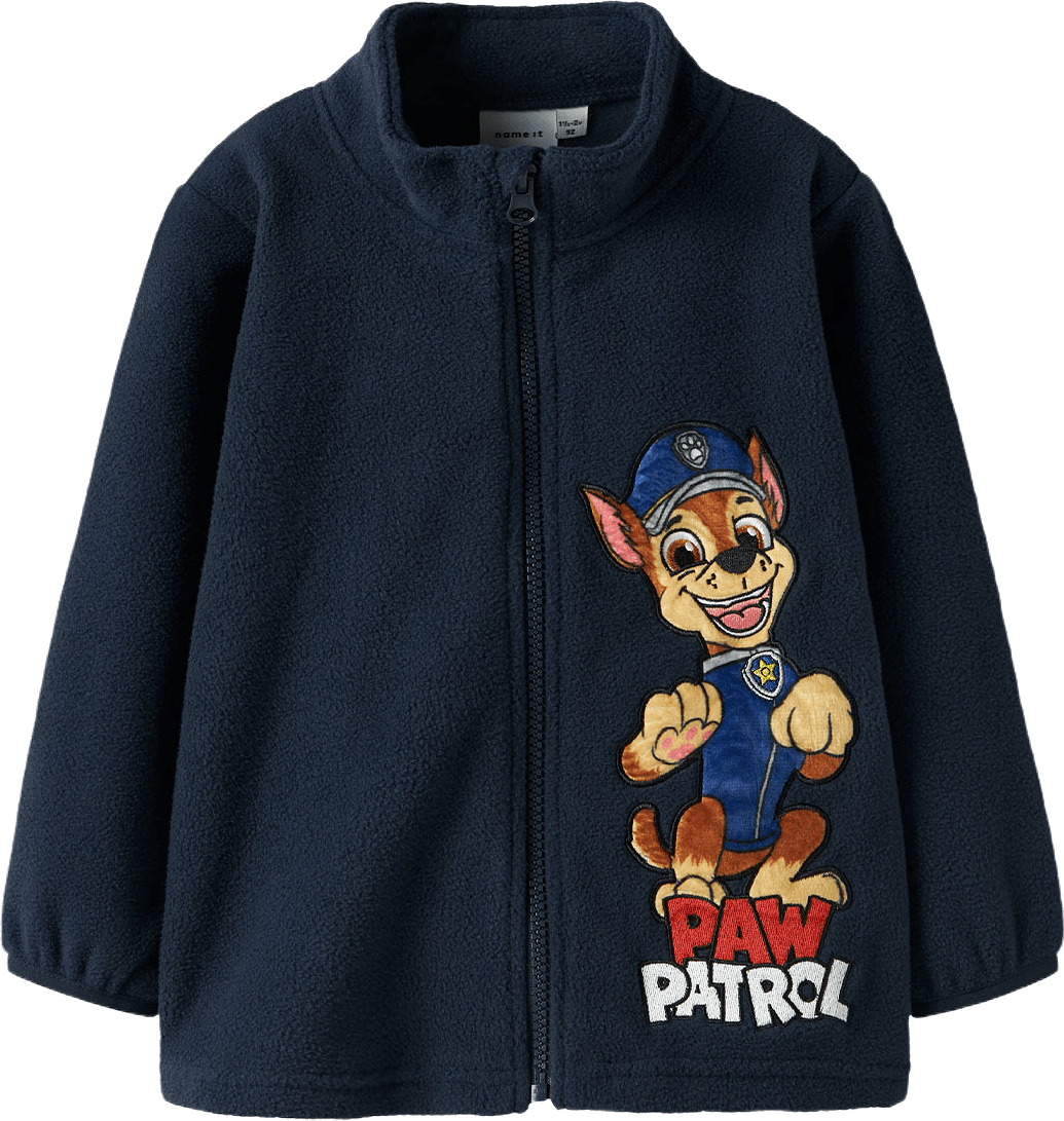 NMMJINGS PAW FLEECE W ZIP, från Name It, i färgen Navy Blazer.