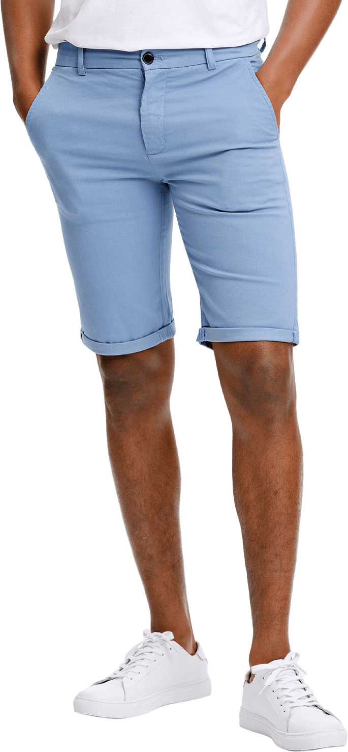 Superflex Chino Shorts, från Lindbergh, i färgen Dusty Blue.