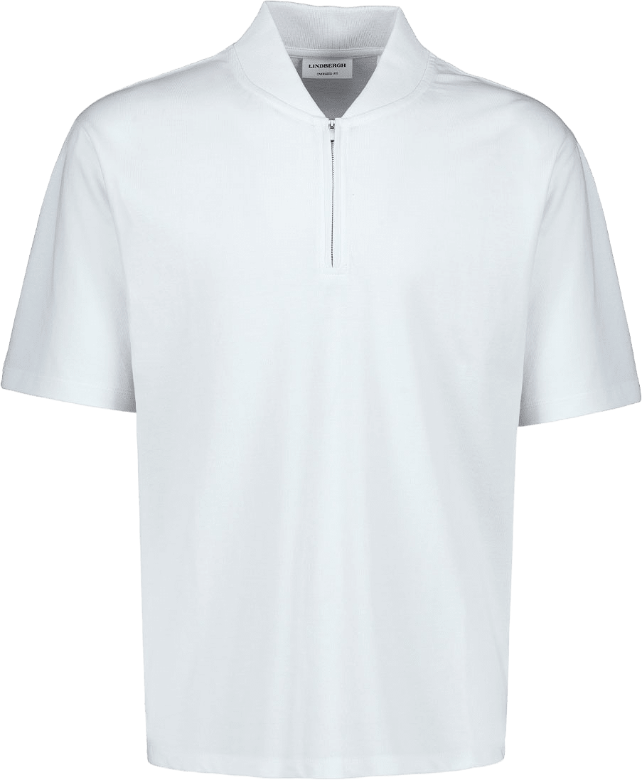 Pique S/S shirt w bomber colla Polo Pique, från Lindbergh, i färgen White Wave.