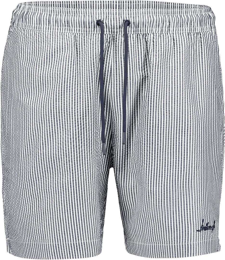 Striped seersucker Swim shorts, från Lindbergh, i färgen Navy Stripe.