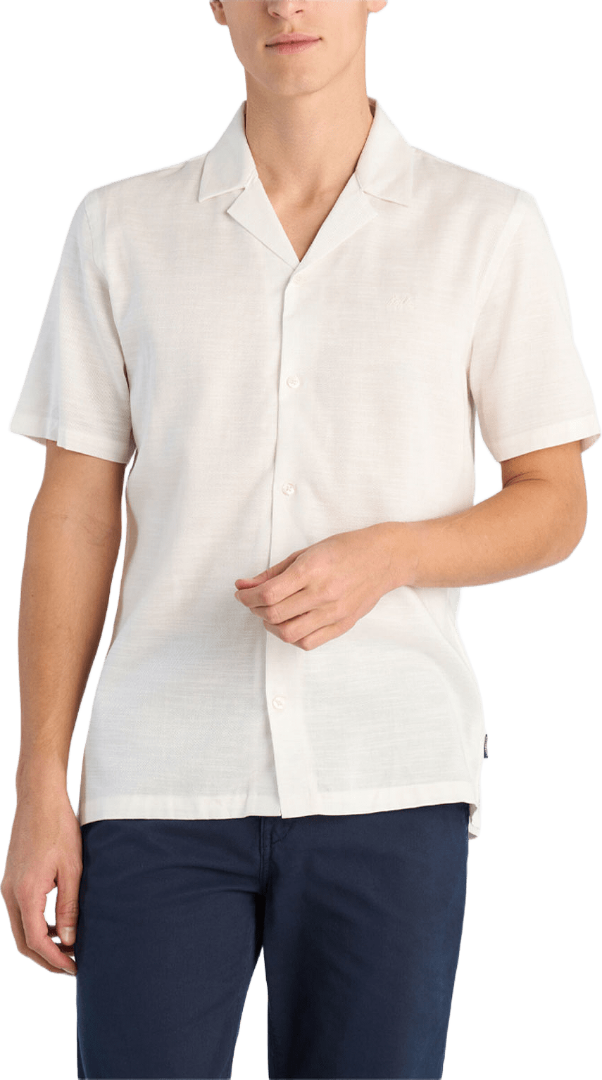 Lyocell blend resort Shirt S/S, från Lindbergh, i färgen Off White.